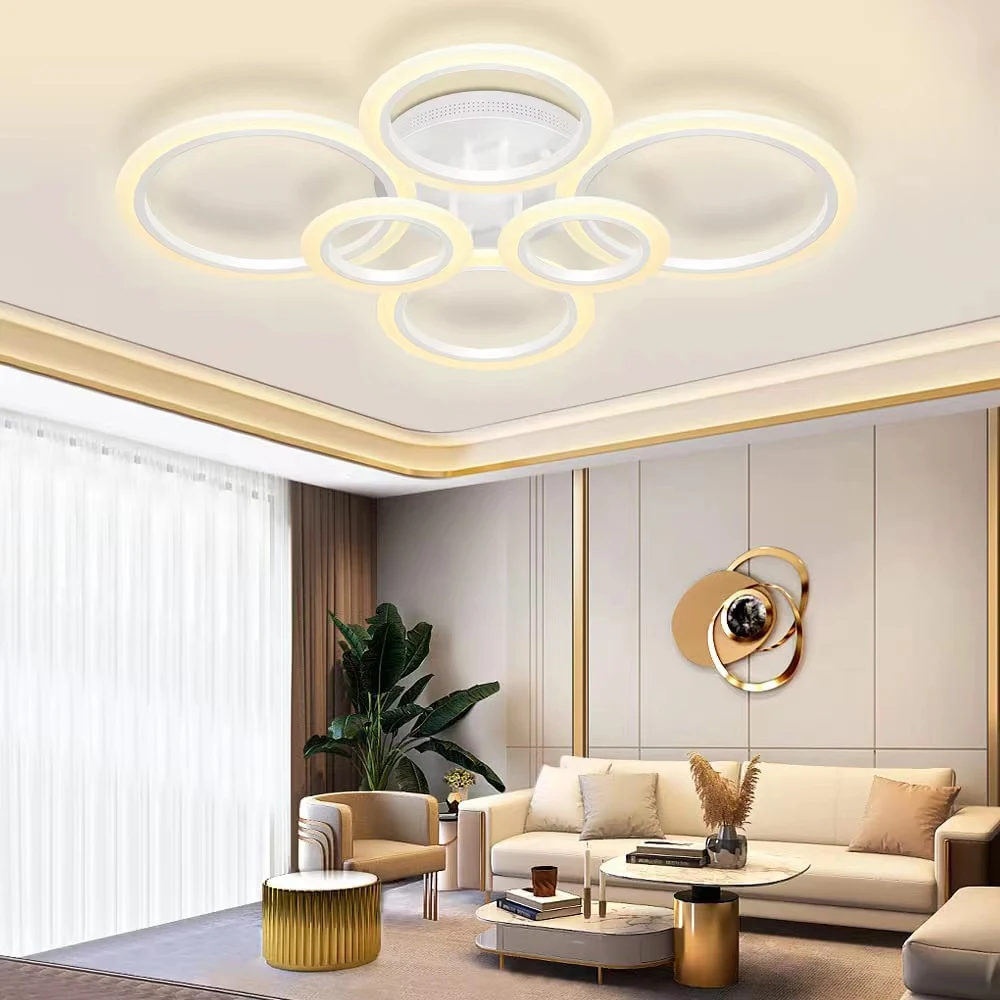 Modern LED Ceiling Lights Circular chandelier Luminaire Lamp Remote control - $31.88+