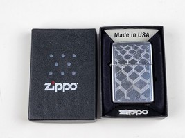 Zippo Lighter 2002 Geometric Pattern Q-bert Steps Design Chrome works great - £18.76 GBP