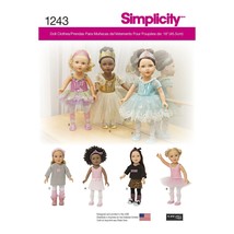 Simplicity Creative Patterns 1243 Ballerina and Dance Clothes for 18-Inch Doll,  - £10.32 GBP