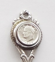 Collector Souvenir Brooch Pin Spoon USA Coin 1972 Eisenhower Dollar - £12.17 GBP
