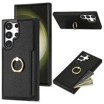 for Samsung Galaxy S21 FE (Color: Black) Leather Wallet with Ring Flip B... - $45.00
