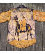 Vintage GANT Peach Poplin Shirt Handpainted Horse &amp; Sheik Mens S-Gals L-... - $74.97