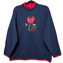 VTG 90s GRANDMA Made Usa XL NAVY RED EMBROIDERED GRANDKID KEY M&amp;C COTTAG... - $17.99