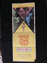 X Y and Zee Original Insert movie poster 1971- Elizabeth Taylor - £52.32 GBP