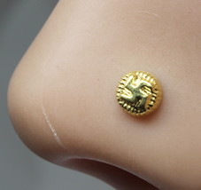 Piccoli Indiano Naso Bottone,Placcato Oro Orecchio Anello,Premere Pin Nase - £7.20 GBP