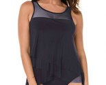 Miraclesuit Mirage Mesh Inset Underwire Tankini Top Midnight Blue - $78.00