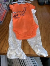 preemie orange dinosaur short and pants with feet-Brand New-SHIPS N 24 H... - £23.45 GBP