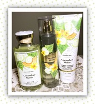 Bath &amp; Body Works Cucumber Melon Shower Gel Body Cream Fragrance Mist Lot - $42.52