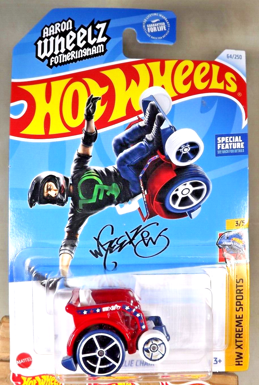2024 Hot Wheels #64 HW Xtreme Sports 3/5 WHEELIE CHAIR Red w/White-Blue OH5 Sp