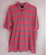 Vintage Tommy Hilfiger Men&#39;s Pink Striped Polo Shirt Size XXL 100% Cotton - $14.84