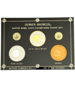 Denver Broncos Super Bowl XXXII 3pc Coins Gold Select Silver &amp; Bronze Pr... - $246.17 CAD