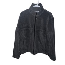 Vintage Columbia Sweater Mens Medium Full Zip Black Gray Fleece Jacket P... - $10.91
