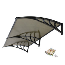 40&quot;X 80&quot;Window Awning Cover Door Canopy Polycarbonate Rain Snow Protection Brown - £86.32 GBP