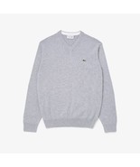 Lacoste V-Neck Cotton Sweater Men&#39;S VARIOUS SIZES HEATHER GRAY - $53.10 CAD