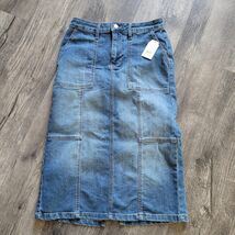 New NWT Time and Tru Women&#39;s Denim Multi Unility Blue Jean Pocketed Skir... - $22.18 CAD