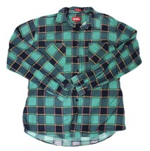 VTG Coleman Flannel Shirt Men&#39;s L 100% Cotton Green Windowpane Plaid Gru... - $1,093.97 MXN
