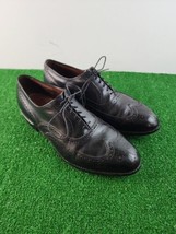 Allen Edmonds CHESTER Men BLACK Leather Shoe WING TIP Oxfords BROGUE 12 D - £44.48 GBP