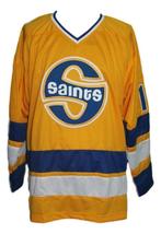 Any Name Number Minnesota Fighting Saints Hockey Jersey Antonovich Yellow image 4