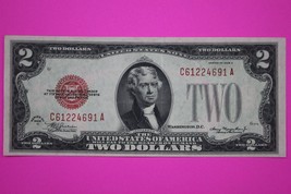 1928 D $2 Two Dollars United States Note Red Seal Guaranteed Authentic B... - $559.03 MXN