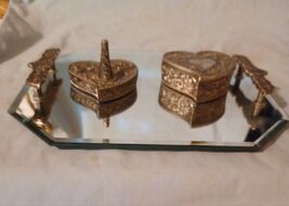 Vanity Set - Mirror Tray - Ring Holder - Trinket Box - Studio Silversmiths - $33.24