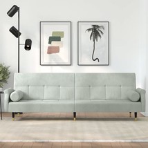 Sofa Bed with Cushions Light Gray Velvet - $8,641.65 MXN