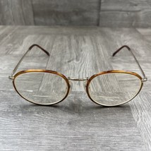 American Optical Saftey Tortoise &amp; Gold Metal Oval Glasses Z87 CC21 52 18 140 - £9.65 GBP