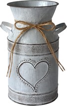 The Fauevav 7.6 Galvanized Milk Can Antique Retro Vase Metal Planter Rustic - €36,05 EUR