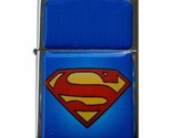 Superman Logo Flip Top Lighter Oil Chrome Refillable Cigar Cigarette w i... - $12.82