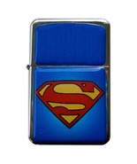 Superman Logo Flip Top Lighter Oil Chrome Refillable Cigar Cigarette w i... - £10.12 GBP