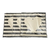 3 Black White Stripe Heart Sublimation Blank Pillow Case Cover 15&quot; x 15&quot; - £7.81 GBP