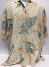 Tommy Bahama 100% Silk Shirt Yellow Gold Green - Size L  - $21.73