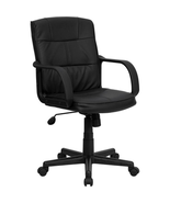 Mid Back Black LeatherSoft Swivel Task Chair With Arms - $262.60