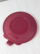 Vintage Anchor Hocking Plastic Food &amp; Craft Storage Lid round circle red - $8.00