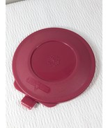 Vintage Anchor Hocking Plastic Food &amp; Craft Storage Lid round circle red - $8.00