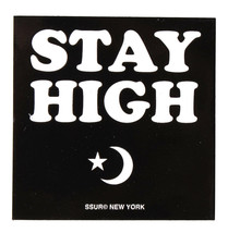 SSUR NY Stay High Star Moon Black White Vinyl Graphic Skateboarding Sticker 2x2 - £2.94 GBP