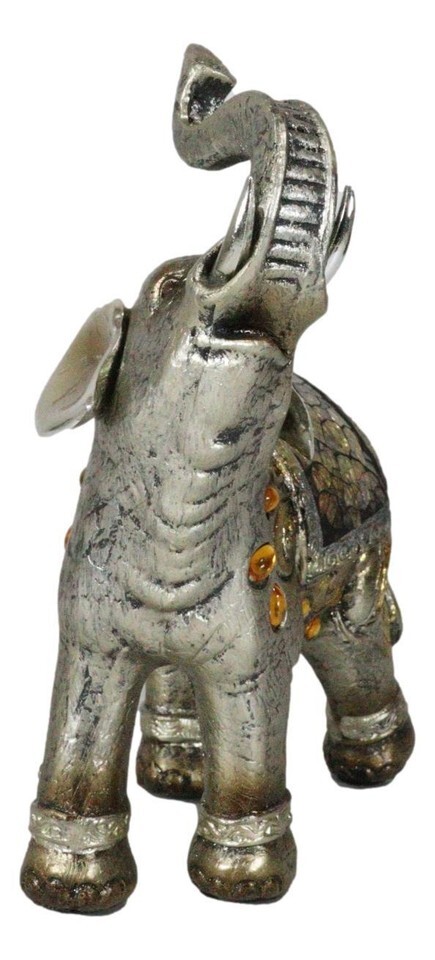 Ebros Bejeweled Mosaic Left Facing Feng Shui Elephant With Trunk Up Statue 6"H Item image 5