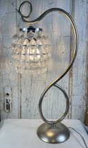Pier 1 Imports Swirls &amp; Drops Crystal Prism Chandelier Table Lamp 20” Silver - £44.73 GBP