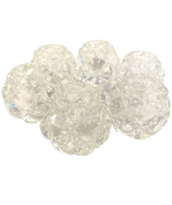 Vintage Crystal Snowball Candleholders w Beads &amp; Bows Set of 6 - $53.50 CAD