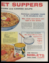 1956 Niblet&#39;s Brand Whole Kernel Corn Vintage Print Ad - $14.20