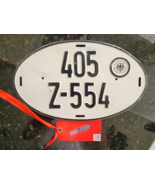 14&quot; ORIGINAL &amp; AUTHENTIC WEST-GERMANY Oval License Plate White &amp; Black - $49.99