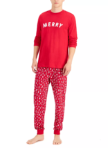 Family Pajamas Men&#39;s Red Matching Merry Christmas Trees Pajama Set Nwt M - £13.14 GBP