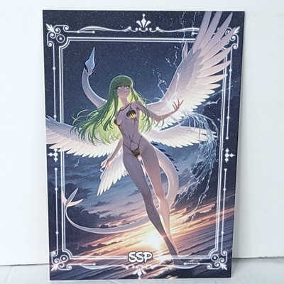 C.C. Lugia Pokemon Premium Waifu Card Anime Girl Wall Art Oversized Boar... - $22.76