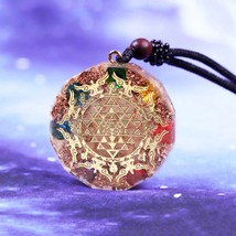   7 Chakra  Luminous Orgone Pendant Necklace Reiki Healing Crystal Copper Emf Pr - £27.18 GBP