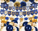 2024 Graduation Party Decorations Blue Gold Graduation Party Decorations... - $31.23