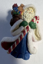 Brooch Pin Christmas Father Santa with Candy Cane and Toy Bag Multicolor 2.0 Inc - £8.86 GBP