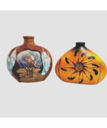 2 Vintage Native American Design Pottery Bottles No Stoppers One Karen's Kiln - $34.89
