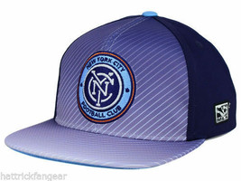 New York City FC Adidas NT75Z MLS Soccer Team Logo 2 Tone Snapback Cap Hat - £16.66 GBP