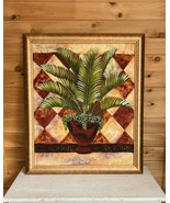 Art Atkinson King #26 B Mixed Media Canvas Fern Plants Framed 2007 23.5 ... - €139,11 EUR