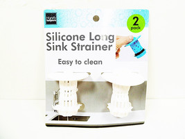 Silicone Bathroom Sink Hair Catcher Strainers Long Tub Strainer Sinks Tubs 2 Pc. - £5.93 GBP