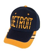Detroit Window Shade Font Men&#39;s Adjustable Baseball Cap (Navy/Orange) - £11.95 GBP